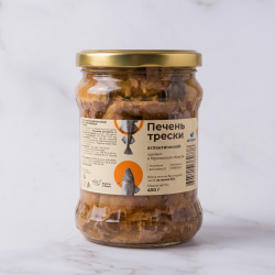 Печень атлантической трески куски ст/б, 450 гр.