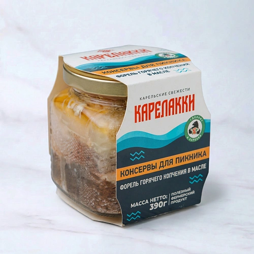 Форель копченая &amp;quot;Для пикника&amp;quot;  консервы натуральные 390 г.