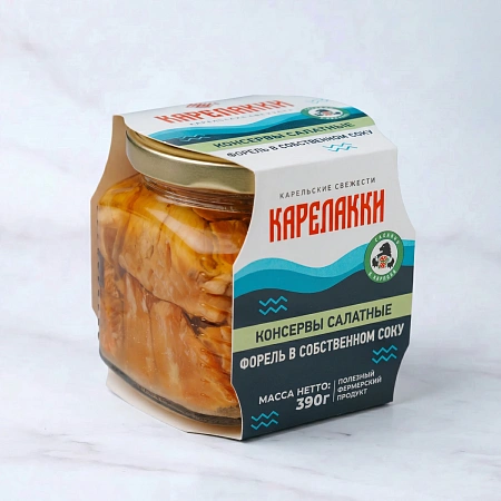 Форель консервы натуральные "Салатные" 390 гр.