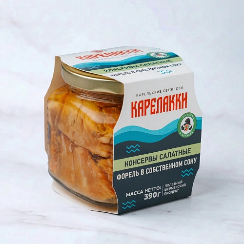 Форель консервы натуральные &amp;quot;Салатные&amp;quot; 390 гр.