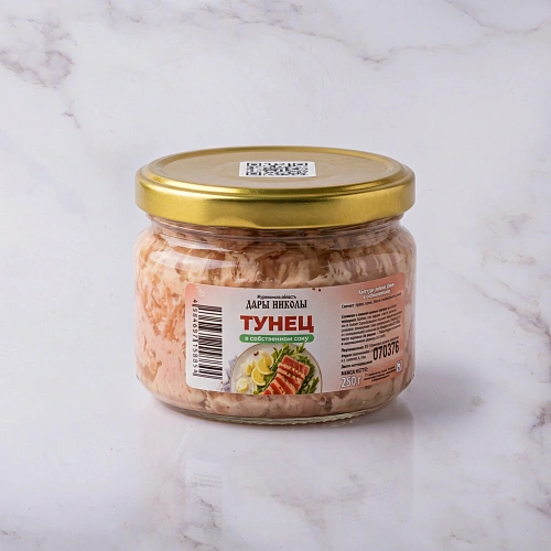Тунец в собственном соку Дары Николы, 250 гр.